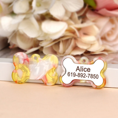 Πολύχρωμο εξατομικευμένο σκυλί με ετικέτα ταυτότητας γάτας Δωρεάν χαραγμένο κολάρο σκύλου Αξεσουάρ κατοικίδιων ζώων Ετικέτες ονομάτων για μενταγιόν για κουτάβια γατάκια Προϊόντα για κατοικίδια