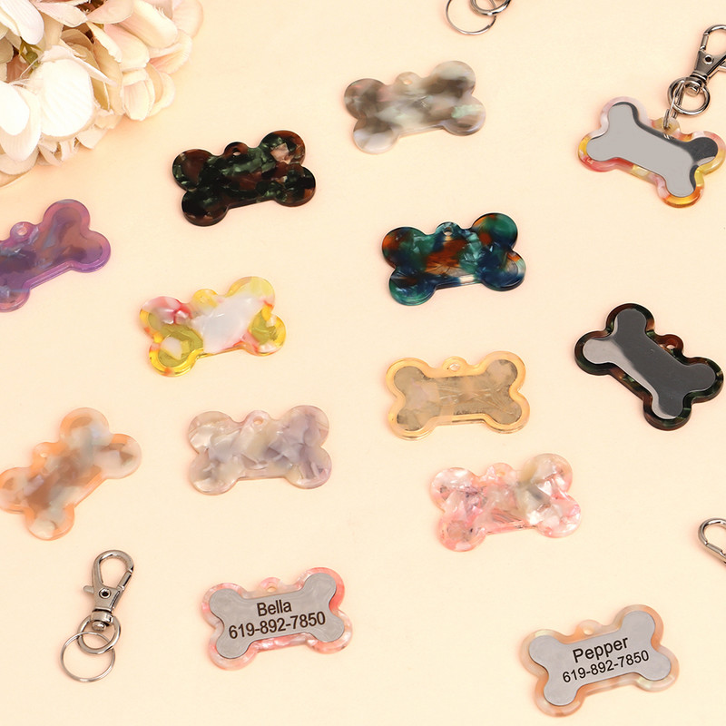 Πολύχρωμο εξατομικευμένο σκυλί με ετικέτα ταυτότητας γάτας Δωρεάν χαραγμένο κολάρο σκύλου Αξεσουάρ κατοικίδιων ζώων Ετικέτες ονομάτων για μενταγιόν για κουτάβια γατάκια Προϊόντα για κατοικίδια