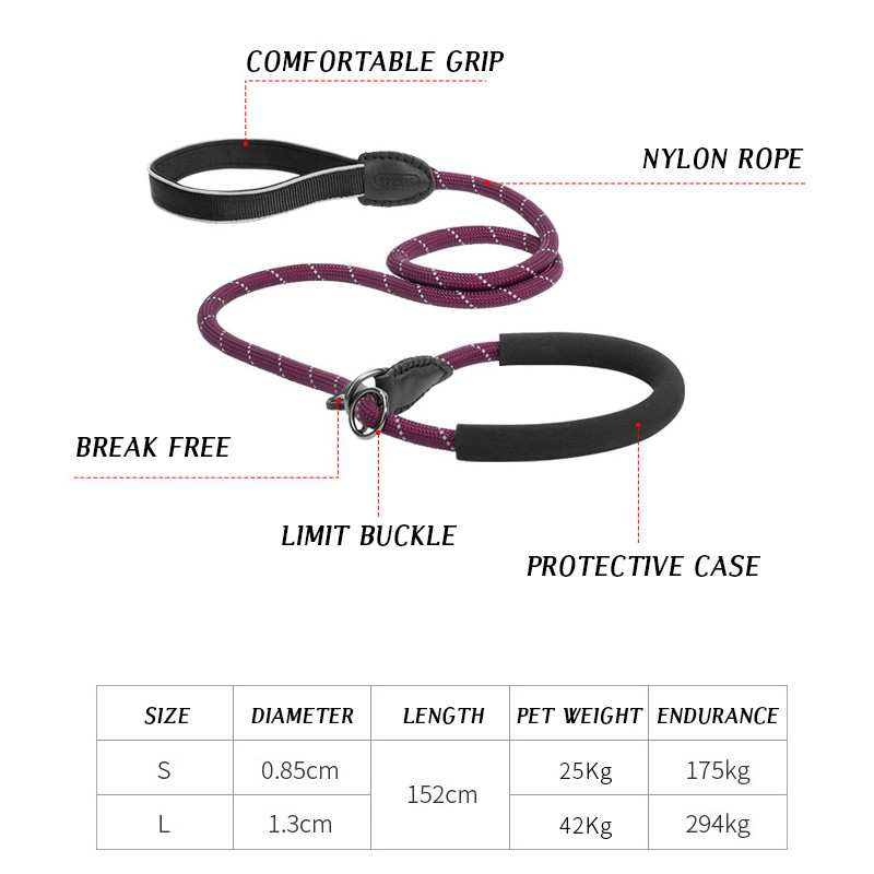 CAWAYI KENNEL Lese reflectorizante din nailon Câini de companie Lant de frânghie de tracțiune pentru alergare cu mâinile libere Lanț de frânghie pentru câini mici și mari