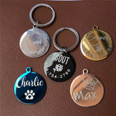 Κορυφαία ποιότητα ανοξείδωτου χάλυβα προσαρμοσμένα προμήθειες για σκύλους Όνομα σκύλου ID ετικέτας Αξεσουάρ κολάρου Εξατομικευμένο χαραγμένο κολιέ για γούρι σκυλιών