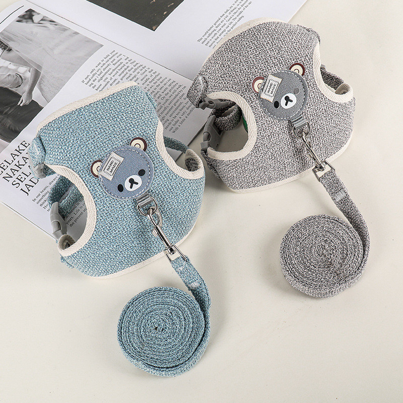 1 / Rinkinys šuniuko šunų diržai mažiems šunims Reguliuojami šunų kačiuko diržai ir pavadėlis