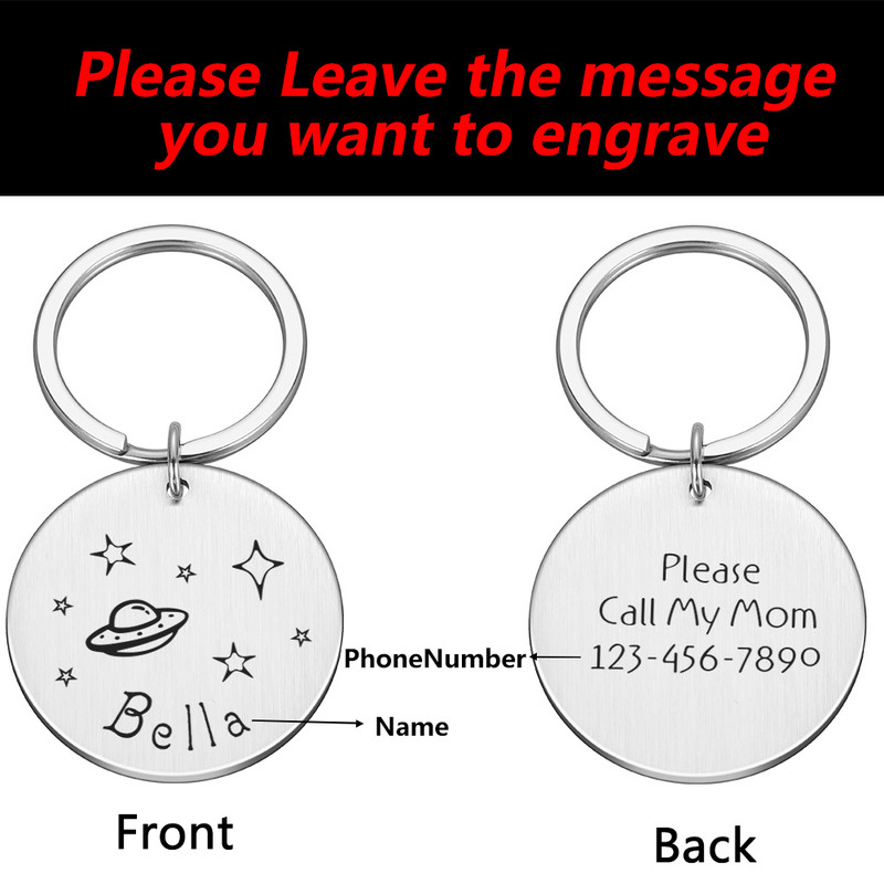 Ετικέτες ονόματος κατά της απώλειας Δωρεάν χαραγμένη ετικέτα ταυτότητας σκύλου κατοικίδιων ζώων Προσαρμοσμένο μενταγιόν για σκύλους Εξατομικευμένη ετικέτα ταυτότητας κουταβιού γάτας Αξεσουάρ για κολάρο κατοικίδιων σκύλων