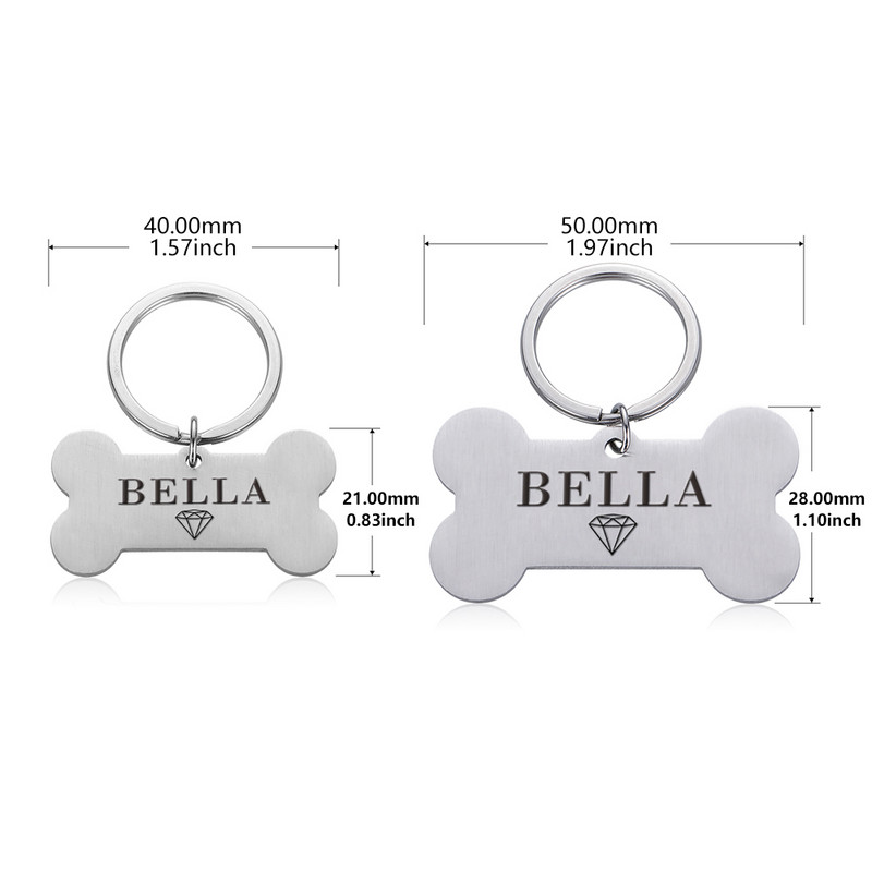 Etichetă de identificare personalizată pentru animale de companie, breloc gravat cu nume de identificare a animalelor de companie pentru pisică, cățeluș, etichetă de guler de câine, breloc cu pandantiv, accesorii pentru animale de companie.