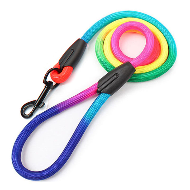 Lesă puternică pentru câini pentru animale de companie 1,2/1,5/2,0/3,0 M din nailon, curcubeu, lesă de plimbare pentru câini, ham, guler, lesă, curea, frânghie, consumabile pentru câini