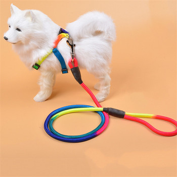 SL Rainbow Colours Големи каишки за кучета за френски булдог Персонализиран колан за кучета Найлонов колан за куче с въже Мопс Немска овчарка