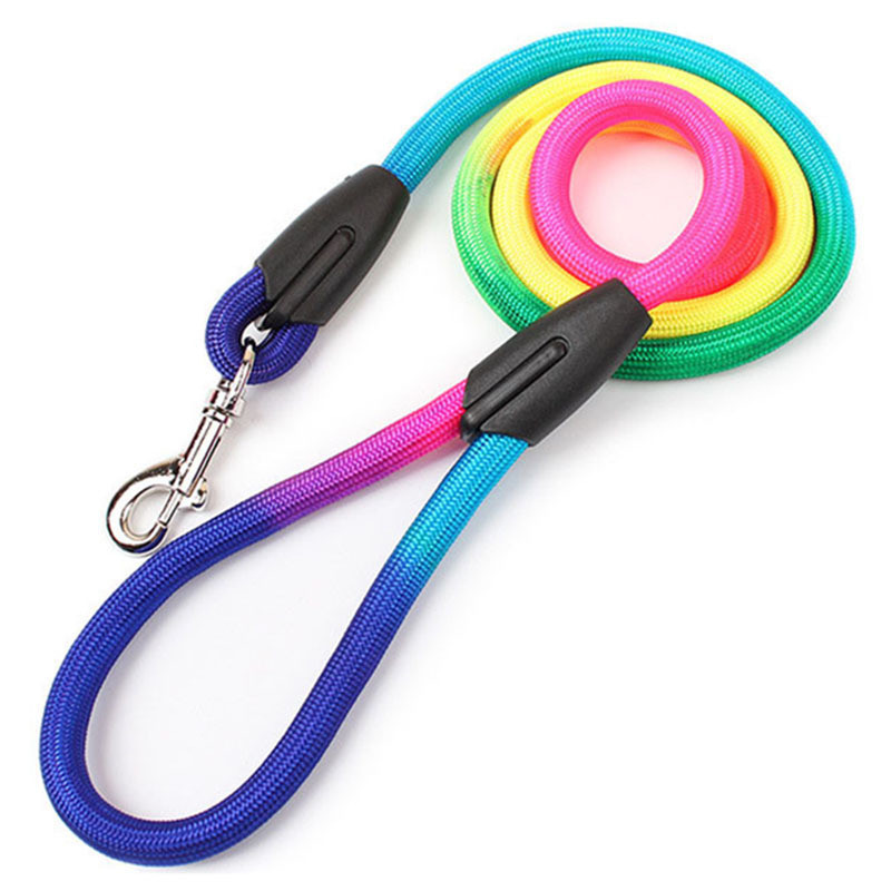 SL Rainbow Colors Big Dog Leashes for French Bulldog Personalized Dog λουριά Nylon Dog Rope Leash Pug German Shepherd λουριά