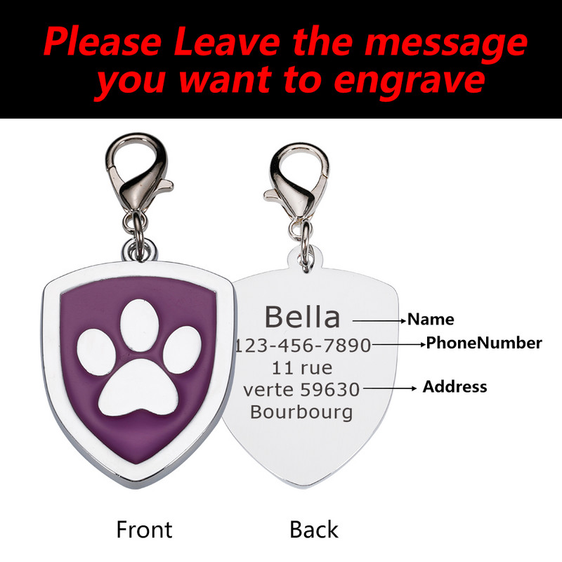 Accesorii personalizate pentru guler pentru etichetă de identificare pentru câine, pisică de companie personalizată, colier gravat personalizat, articole de farmec pentru etichete pentru câine, produse cu nume