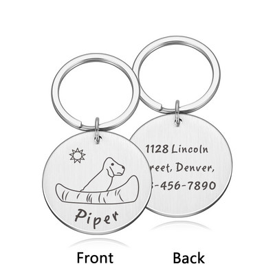 Etichetă personalizată pentru guler pentru câini Colier personalizat pentru pisici Etichete de identificare Plăcuță cu nume de adresă anti-pierdere pentru câini de companie Accesorii pentru cățeluși