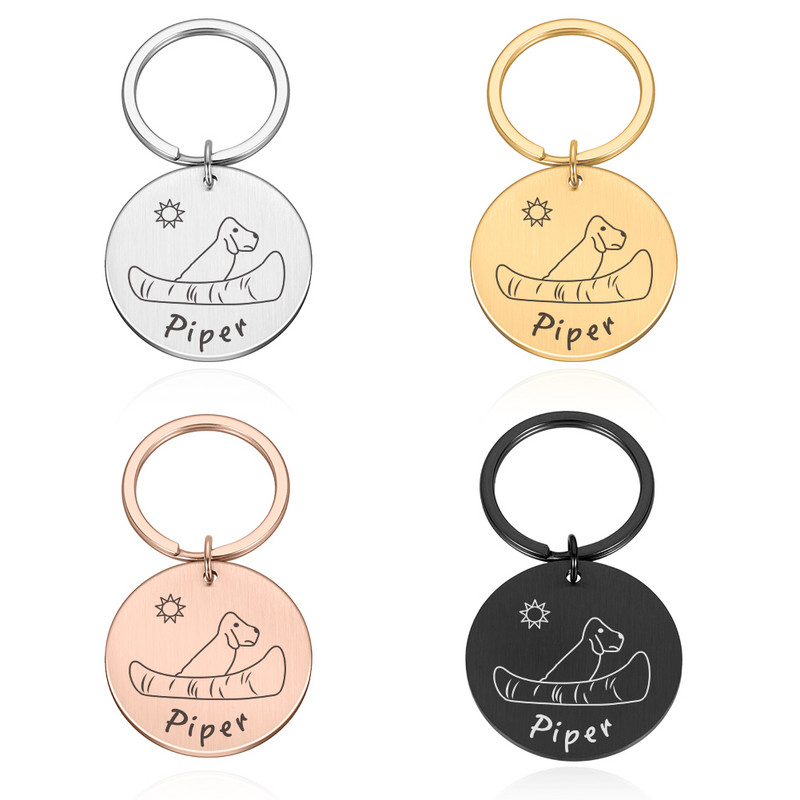 Etichetă personalizată pentru guler pentru câini Colier personalizat pentru pisici Etichete de identificare Plăcuță cu nume de adresă anti-pierdere pentru câini de companie Accesorii pentru cățeluși