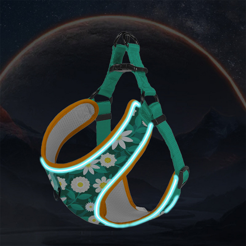Hingavad koerarakmed ja jalutusrihm Komplekt Multifilmi mustriga rakmed Koer ilma tõmbamiseta väikestele keskmistele koertele Kassirakmed Comfort Lemmikloomatarbed