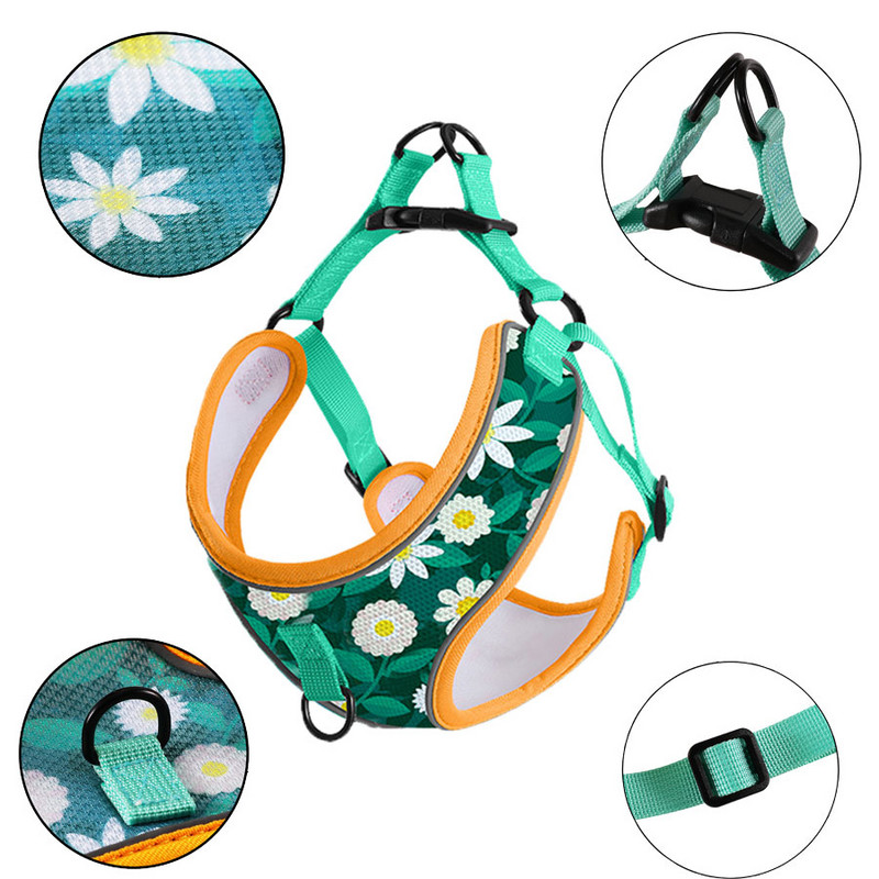 Hingavad koerarakmed ja jalutusrihm Komplekt Multifilmi mustriga rakmed Koer ilma tõmbamiseta väikestele keskmistele koertele Kassirakmed Comfort Lemmikloomatarbed