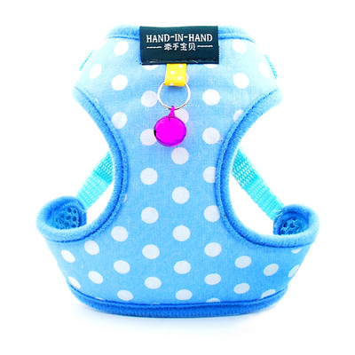 Dog Cat Polka Dot Print Βαμβακερό λουρί για κατοικίδιο ρυθμιζόμενο με λουρί κουδουνιού για πλέγμα κουταβιού για μικρό μεσαίο σκύλο