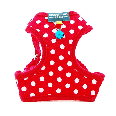 Dog Cat Polka Dot Print Βαμβακερό λουρί για κατοικίδιο ρυθμιζόμενο με λουρί κουδουνιού για πλέγμα κουταβιού για μικρό μεσαίο σκύλο