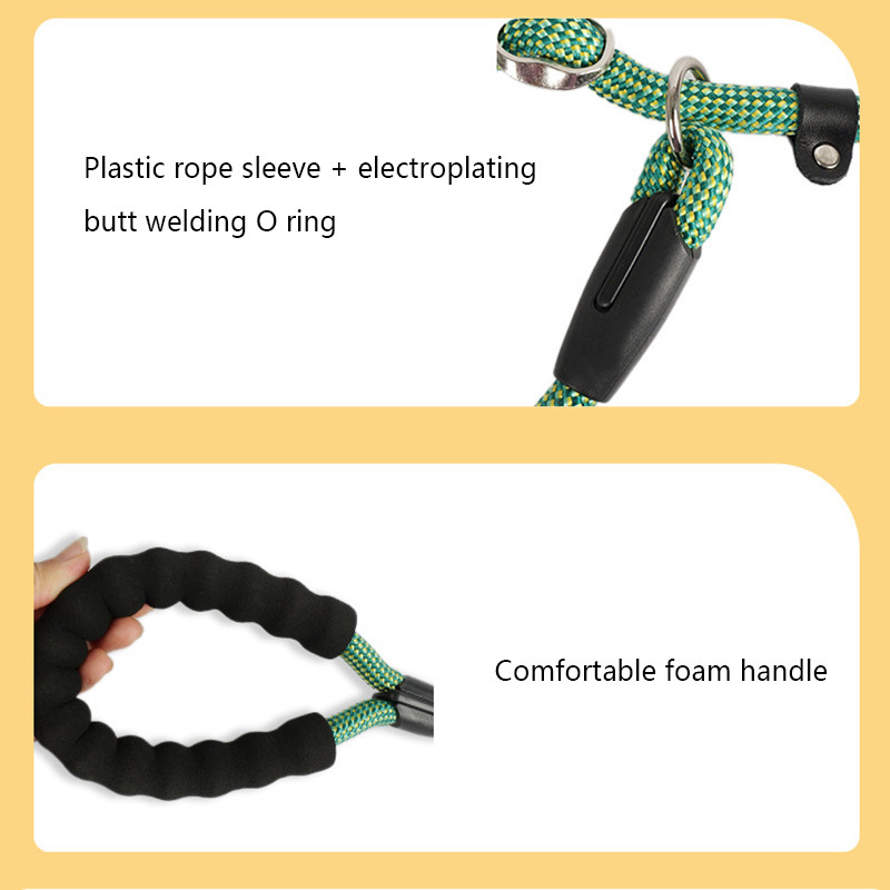 Câine din nailon împletit P lanț Lesă pentru câini Câini mari, mijlocii și mici Punctură rezistentă la explozie Antrenament dintr-o singură bucată Coardă P Coarda de alunecare pentru câine