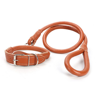 Nahast suure koera kaelarihma ja jalutusrihma komplektid keskmise suurusega koertele Dobermani kuldse retriiveri ülitugevad lemmikloomarihmad välistingimustes kasutamiseks