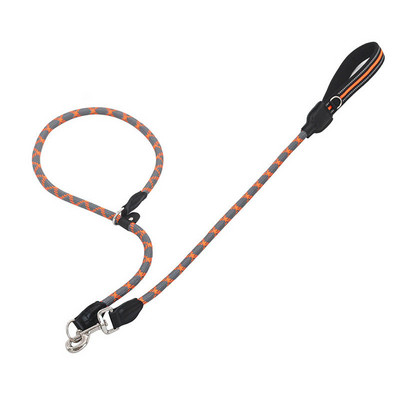 Lanț reflectorizant P guler antiderapant Lesă mare pentru câine animal de companie Plumb pentru plimbare câine mare Tracțiune frânghie pentru alpinism moale cârpă de scufundare mâner 1,7 m