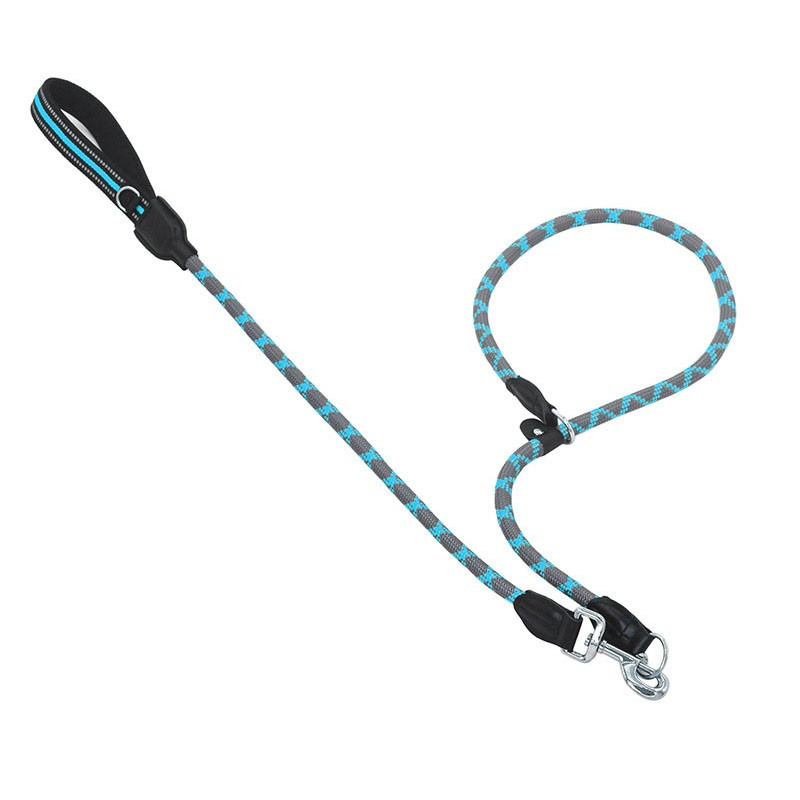 Lanț reflectorizant P guler antiderapant Lesă mare pentru câine animal de companie Plumb pentru plimbare câine mare Tracțiune frânghie pentru alpinism moale cârpă de scufundare mâner 1,7 m