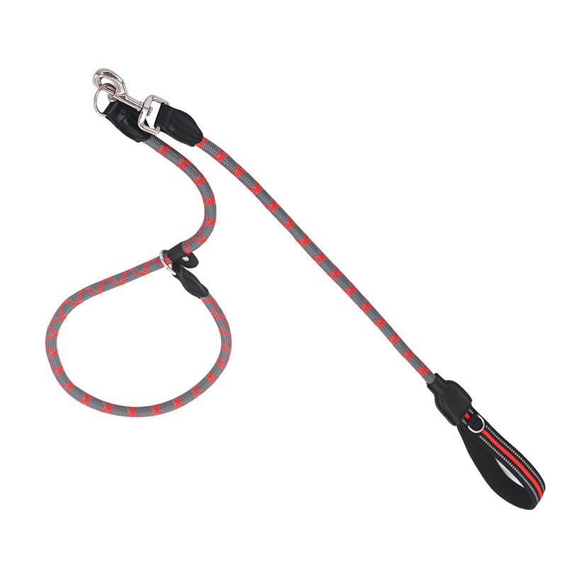 Lanț reflectorizant P guler antiderapant Lesă mare pentru câine animal de companie Plumb pentru plimbare câine mare Tracțiune frânghie pentru alpinism moale cârpă de scufundare mâner 1,7 m