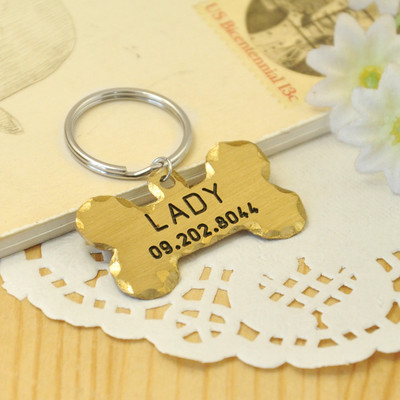 Guler personalizat etichetă de identificare pentru animale de companie gravată cu nume de identificare pentru animale de companie pentru pisică, cățel, etichetă de câine, pandantiv breloc, etichetă osoasă, accesorii pentru animale de companie, Dropshipping