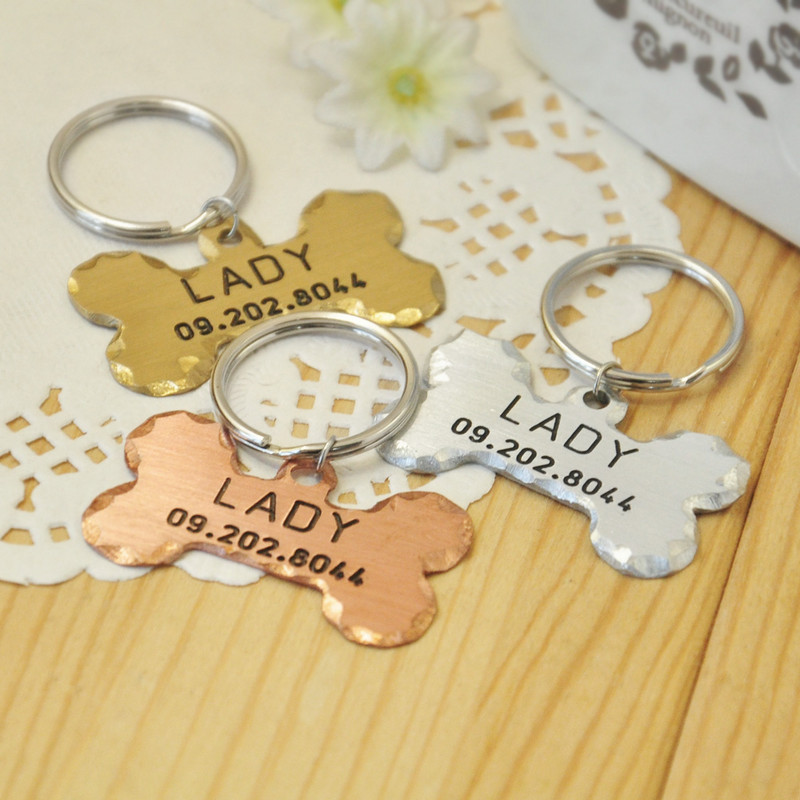 Guler personalizat etichetă de identificare pentru animale de companie gravată cu nume de identificare pentru animale de companie pentru pisică, cățel, etichetă de câine, pandantiv breloc, etichetă osoasă, accesorii pentru animale de companie, Dropshipping