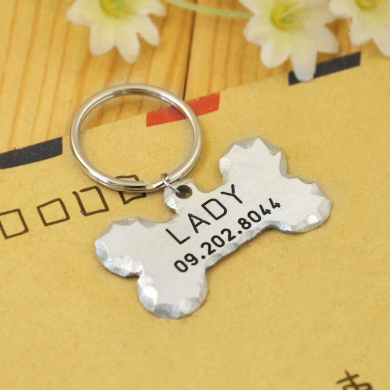 Guler personalizat etichetă de identificare pentru animale de companie gravată cu nume de identificare pentru animale de companie pentru pisică, cățel, etichetă de câine, pandantiv breloc, etichetă osoasă, accesorii pentru animale de companie, Dropshipping