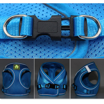 Nylon Mesh Puppy Dog Harnesses Γιλέκο αντανακλαστικό σετ λουριών και λουριών για σκύλους γάτας Μικρό μεσαίο λουρί για περπάτημα