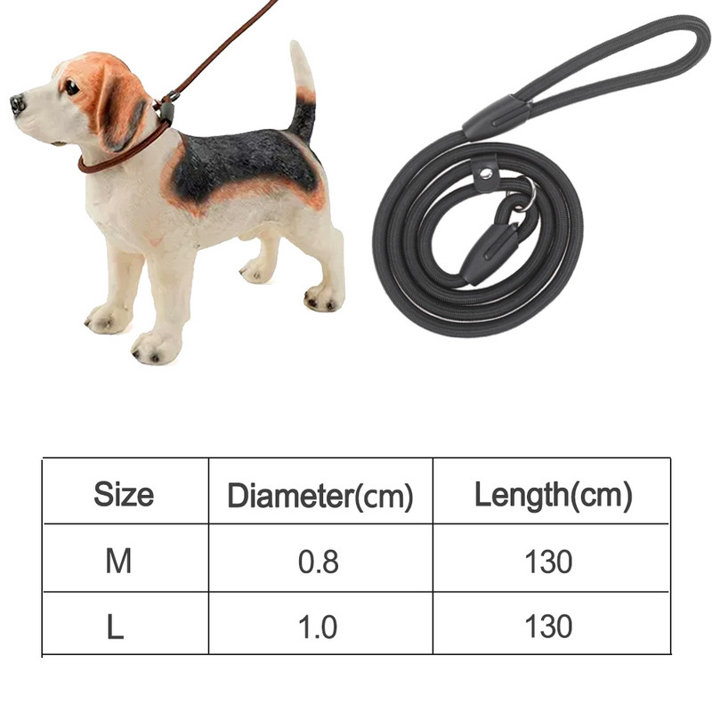 130 εκατοστά λουρί εκπαίδευσης σκύλων Slip Pet Dog Nylon Rope Lead Strap Ρυθμιζόμενος γιακάς πρόσφυσης