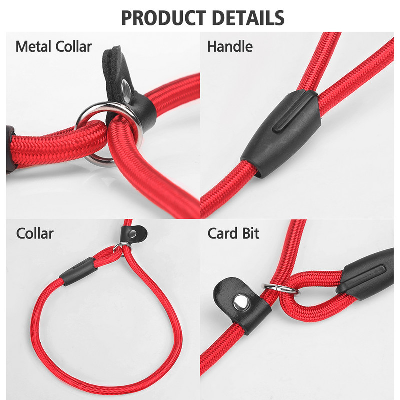 130 εκατοστά λουρί εκπαίδευσης σκύλων Slip Pet Dog Nylon Rope Lead Strap Ρυθμιζόμενος γιακάς πρόσφυσης