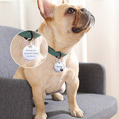 Guler anti-pierdut pentru etichetă pentru câini, cu diamant, fără etichetă de identificare personalizată gravată pentru cățeluș, pisică, placă de identificare din oțel inoxidabil pentru câini