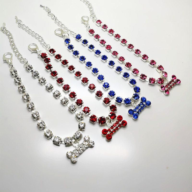 Colier pentru câini de companie Colier elasticitate câine mic doamnă drăguț oase colier pandantiv guler câini pisici accesorii