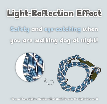 Многофункционални светлоотразителни найлонови каишки за кучета Домашни кучета Теглещо въже за бягане Свободни ръце Въжена верига за малки големи кучета