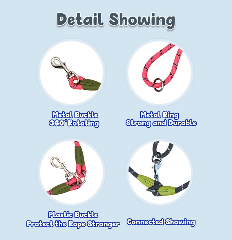 Multifunktsionaalne helkur nailonist koerarihmad lemmikloomakoertele veoköis vabade kätega jooksmiseks köiekett väikestele suurtele koertele