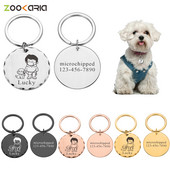 Etichetă personalizată de identificare pentru animale de companie gravată cu nume de identificare pentru animale de companie pentru pisică, cățeluș, etichetă de guler de câine, model de breloc cu pandantiv, accesorii pentru animale de companie, Dropshippin