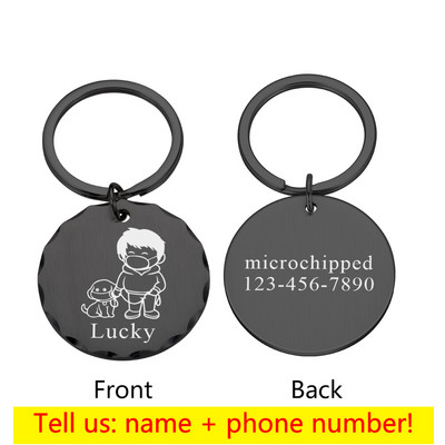 Etichetă personalizată de identificare pentru animale de companie gravată cu nume de identificare pentru animale de companie pentru pisică, cățeluș, etichetă de guler de câine, model de breloc cu pandantiv, accesorii pentru animale de companie, Dropshippin