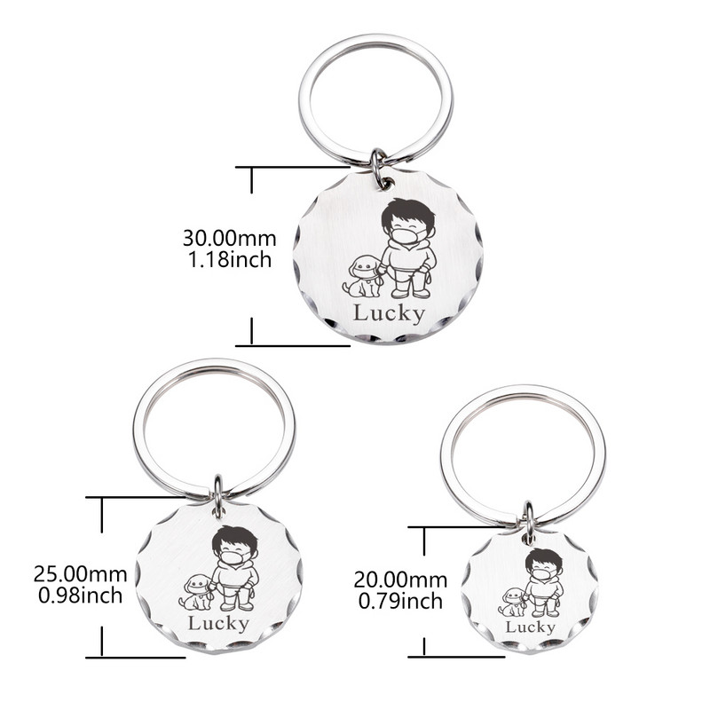 Etichetă personalizată de identificare pentru animale de companie gravată cu nume de identificare pentru animale de companie pentru pisică, cățeluș, etichetă de guler de câine, model de breloc cu pandantiv, accesorii pentru animale de companie, Dropshippin