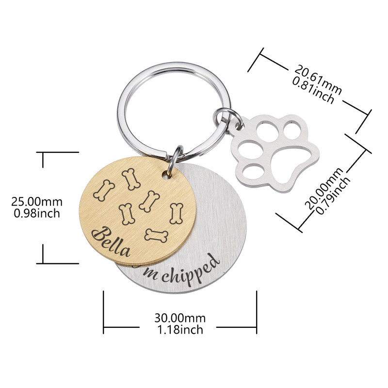 Εξατομικευμένες ετικέτες αναγνώρισης κατοικίδιων ζώων με χαρακτικό κατά της απώλειας Αναγνώριση ετικέτας ταυτότητας σκύλου Προσαρμοσμένη πινακίδα ταυτότητας γιακά σκύλου Κουτάβι Ετικέτα για κατοικίδια