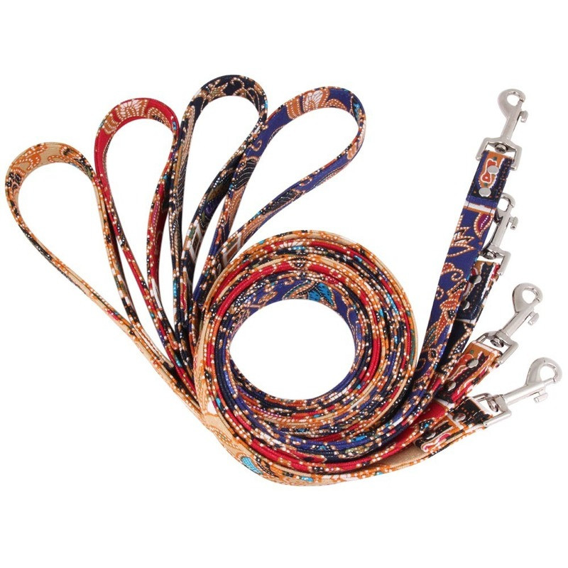 Stil boem Lesă nouă pentru animale de companie Țesătură din pânză colorată Stil etnic Guler pentru animale de companie Guler personalizat pentru câine Lesă pentru câini Câini