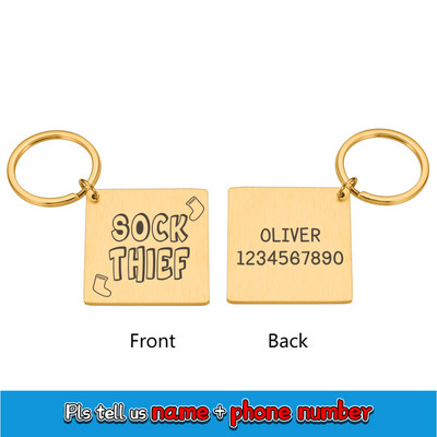 Besplatna gravirana identifikacijska oznaka psa Personalizirane identifikacijske oznake s imenom za pse, mačke, ogrlice za štence, ogrlice s natpisnom pločicom od nehrđajućeg čelika, potrepštine za kućne ljubimce