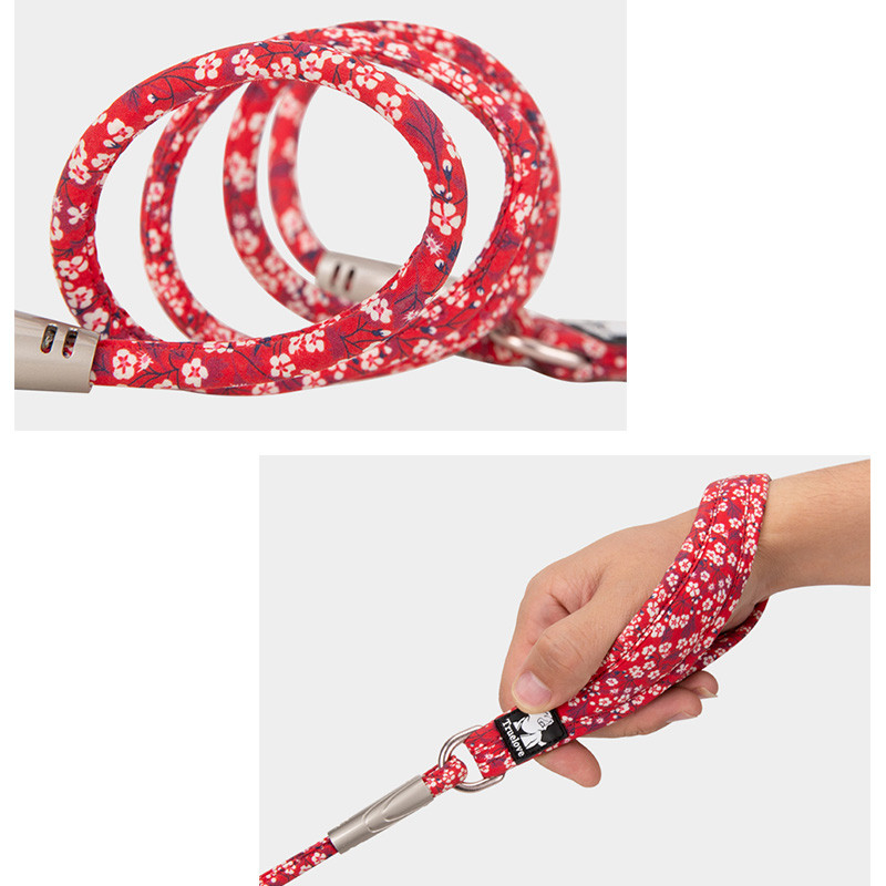 Truelove Soft Rope Povodac za pse Cvjetni povodac za pse Mačke Meka podstavljena ručka Pamučna tkanina Kuka od legure cinka Sigurno treniranje na otvorenom
