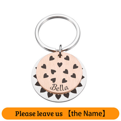 Gravura personalizată Etichete cu nume de pisică pentru animale de companie Etichetă de identificare pentru câine personalizată Accesorii pentru guler Plăcuță de identificare Breloc metal cu pandantiv anti-pierdere