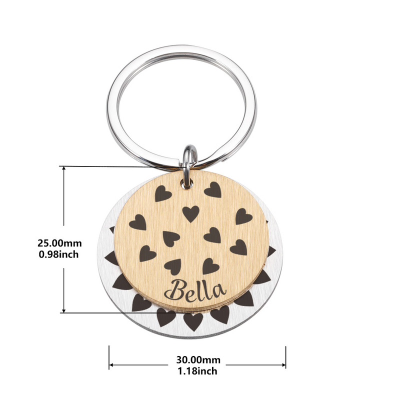 Gravura personalizată Etichete cu nume de pisică pentru animale de companie Etichetă de identificare pentru câine personalizată Accesorii pentru guler Plăcuță de identificare Breloc metal cu pandantiv anti-pierdere