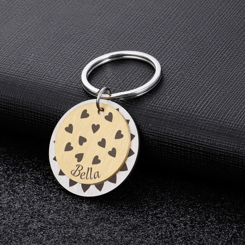 Gravura personalizată Etichete cu nume de pisică pentru animale de companie Etichetă de identificare pentru câine personalizată Accesorii pentru guler Plăcuță de identificare Breloc metal cu pandantiv anti-pierdere