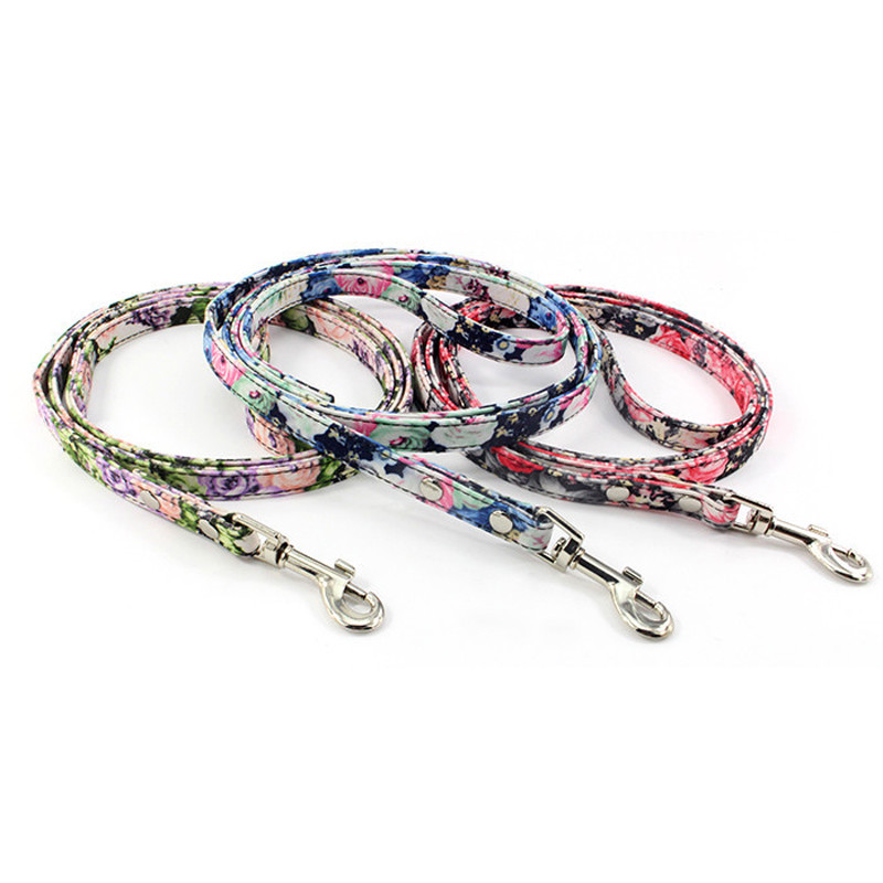 Floral Dog Leash Fashion Ρετρό λουρί για μικρά σκυλιά κουτάβια κουτάβι Mini Teddy Samoyed Yorkie Dog Leashes Leads Pet Αξεσουάρ