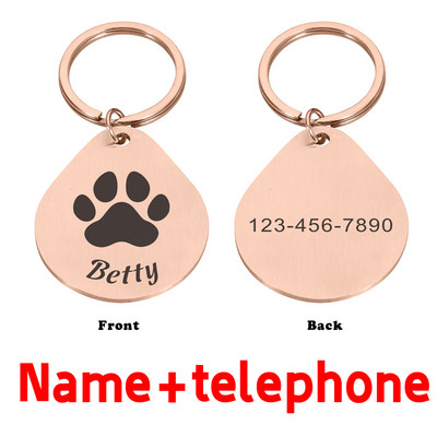 STVK Anti-Lost Dog Pielāgoti mājdzīvnieki Id Tag Kaklasiksnas Kucēns Nerūsējošā tērauda atslēgu piekariņš Personalizēts Gravējums Mājas kaķa suņa vārda birkas