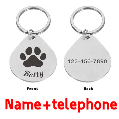 STVK Anti-Lost Dog Pielāgoti mājdzīvnieki Id Tag Kaklasiksnas Kucēns Nerūsējošā tērauda atslēgu piekariņš Personalizēts Gravējums Mājas kaķa suņa vārda birkas