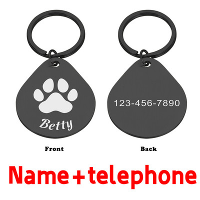 STVK Anti-Lost Dog Pielāgoti mājdzīvnieki Id Tag Kaklasiksnas Kucēns Nerūsējošā tērauda atslēgu piekariņš Personalizēts Gravējums Mājas kaķa suņa vārda birkas