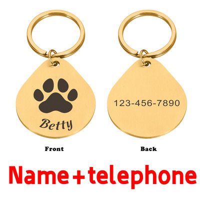 STVK Anti-Lost Dog Pielāgoti mājdzīvnieki Id Tag Kaklasiksnas Kucēns Nerūsējošā tērauda atslēgu piekariņš Personalizēts Gravējums Mājas kaķa suņa vārda birkas