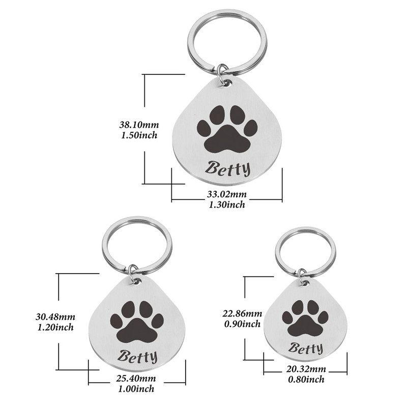 STVK Anti-Lost Dog Pielāgoti mājdzīvnieki Id Tag Kaklasiksnas Kucēns Nerūsējošā tērauda atslēgu piekariņš Personalizēts Gravējums Mājas kaķa suņa vārda birkas
