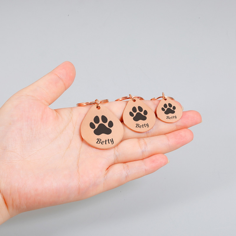 STVK Anti-Lost Dog Pielāgoti mājdzīvnieki Id Tag Kaklasiksnas Kucēns Nerūsējošā tērauda atslēgu piekariņš Personalizēts Gravējums Mājas kaķa suņa vārda birkas