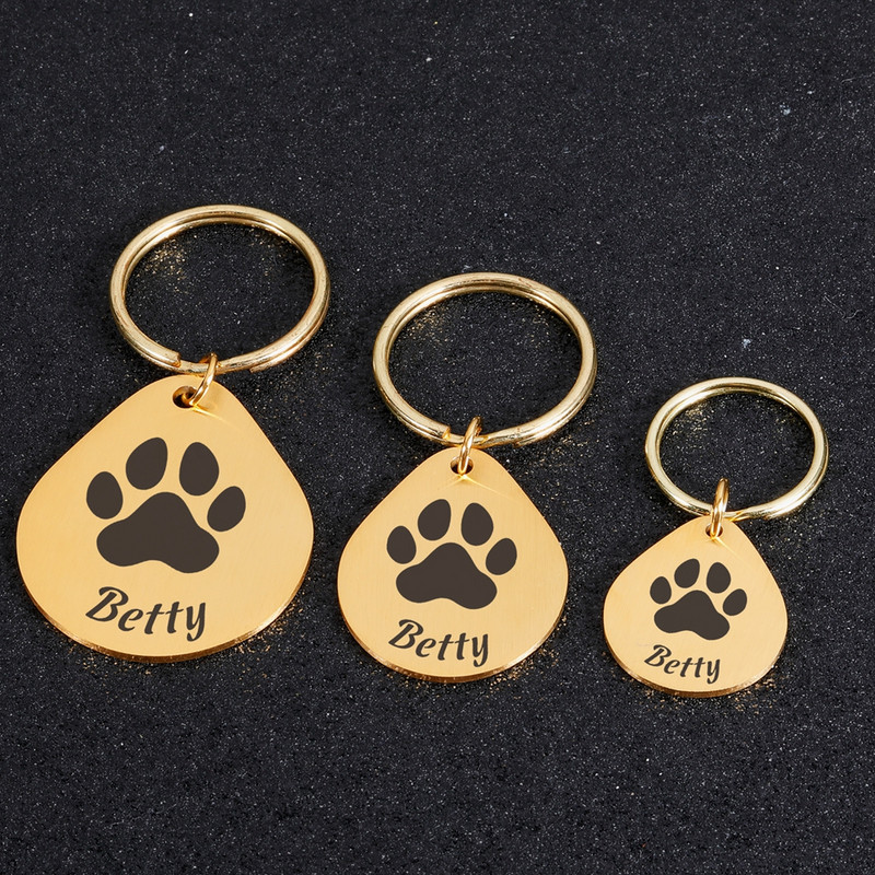 STVK Anti-Lost Dog Pielāgoti mājdzīvnieki Id Tag Kaklasiksnas Kucēns Nerūsējošā tērauda atslēgu piekariņš Personalizēts Gravējums Mājas kaķa suņa vārda birkas